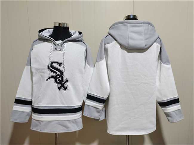 Men's Chicago White Sox Blank White Ageless Must-Have Lace-Up Pullover Hoodie,We sell and wholesale Men's Chicago White Sox Blank White Ageless Must-Have Lace-Up Pullover Hoodie on line form chian!